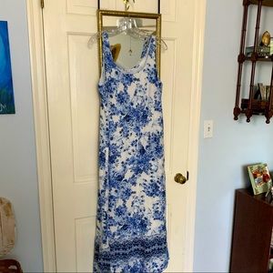 Cotton J Jill Sundress - blue and white print.